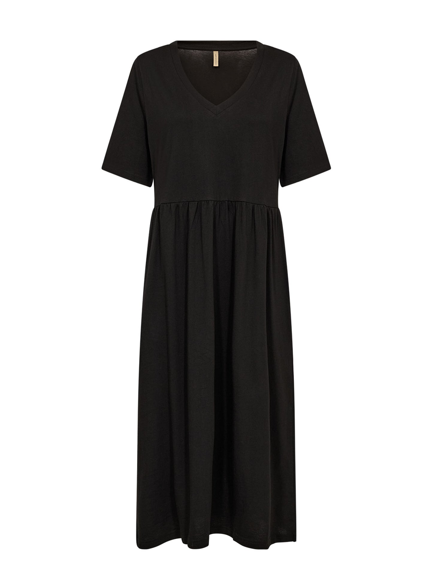 Soyaconcept vestito midi in cotone nero da donna