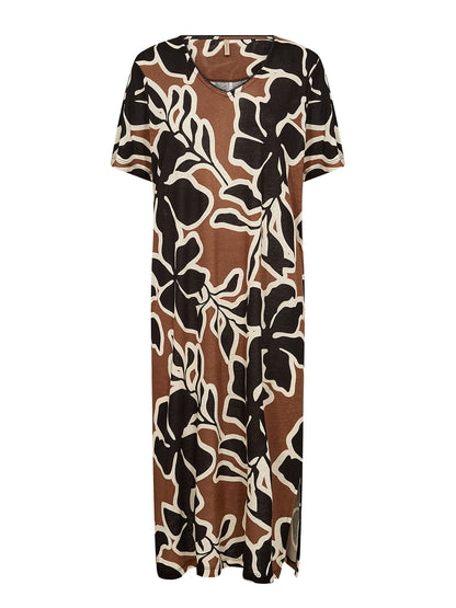 Vestito Soyaconcept donna marrone perfetto per la primavera-estate