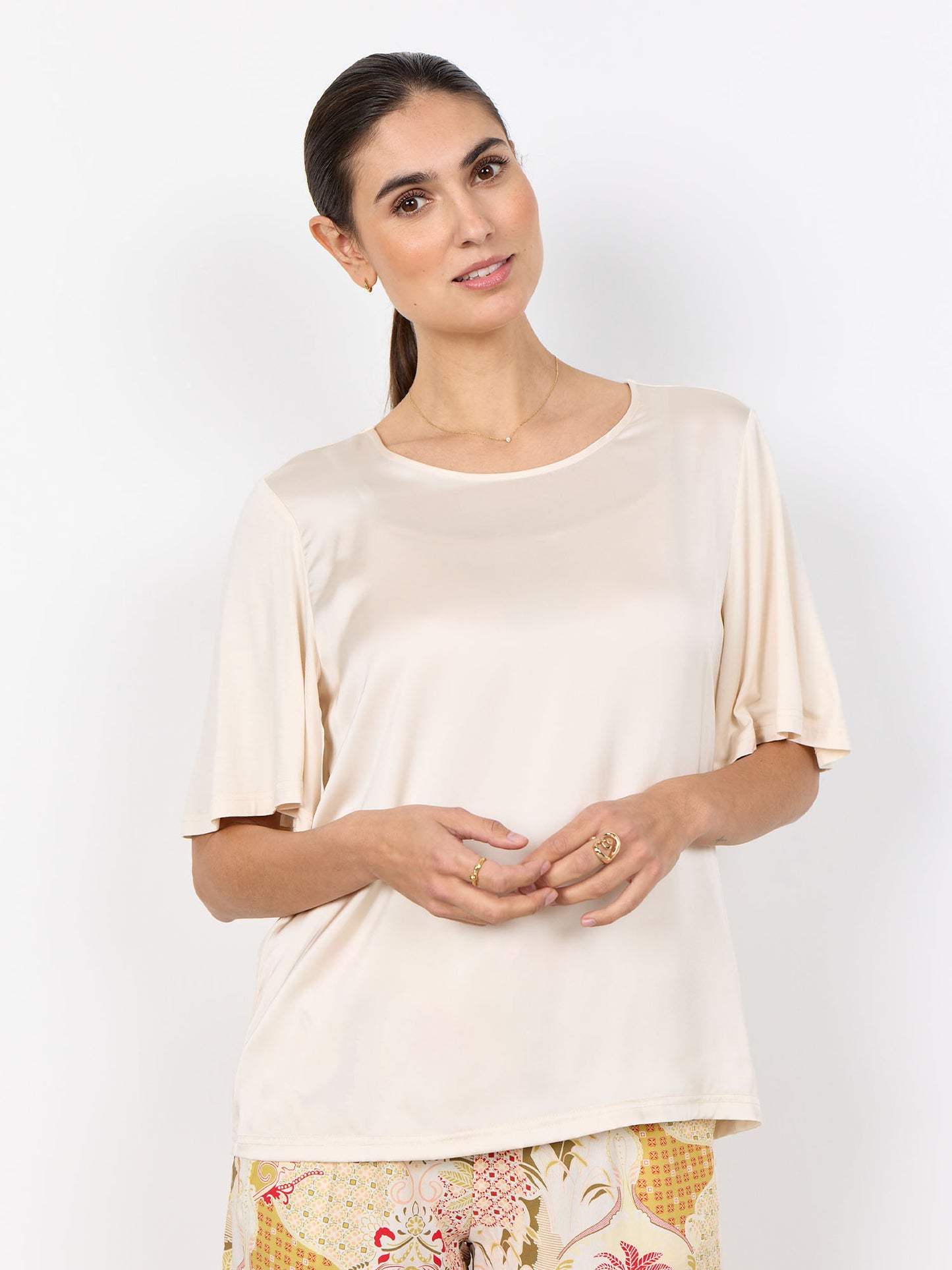 T-shirt beige da donna adulto Soyaconcept per ogni occasione