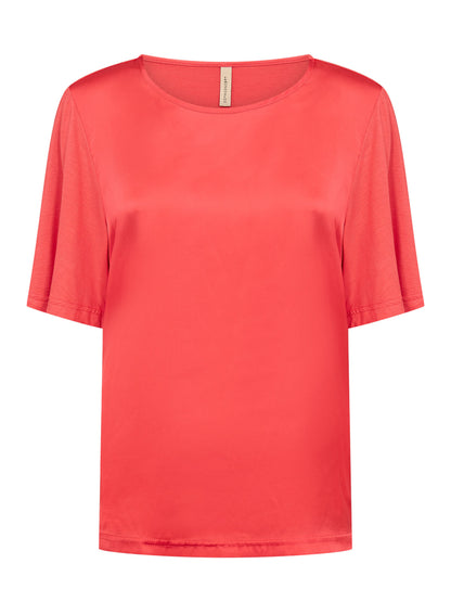 T-shirt da donna rosso Soyaconcept dalla linea contemporanea