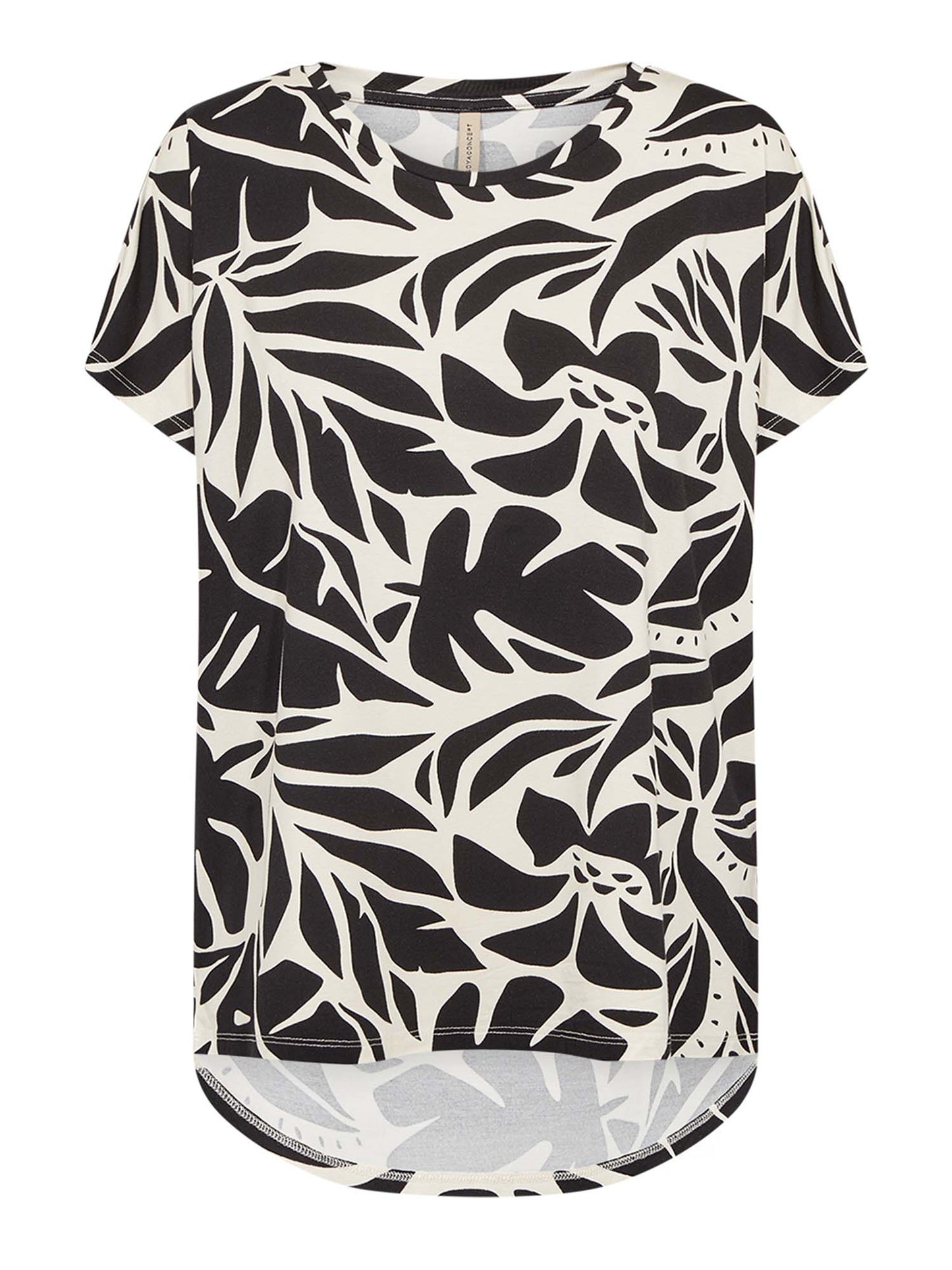 Soyaconcept Marica AOP, t-shirt a maniche corte da donna nera