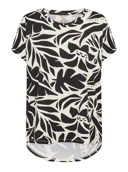 Soyaconcept Marica AOP, t-shirt a maniche corte da donna nera