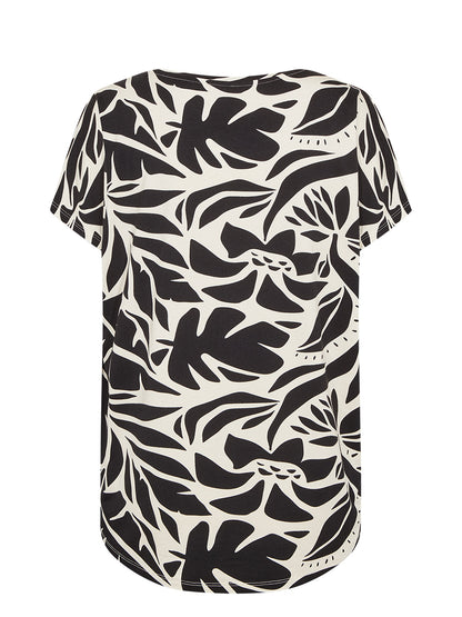 Soyaconcept Marica AOP, t-shirt a maniche corte da donna nera