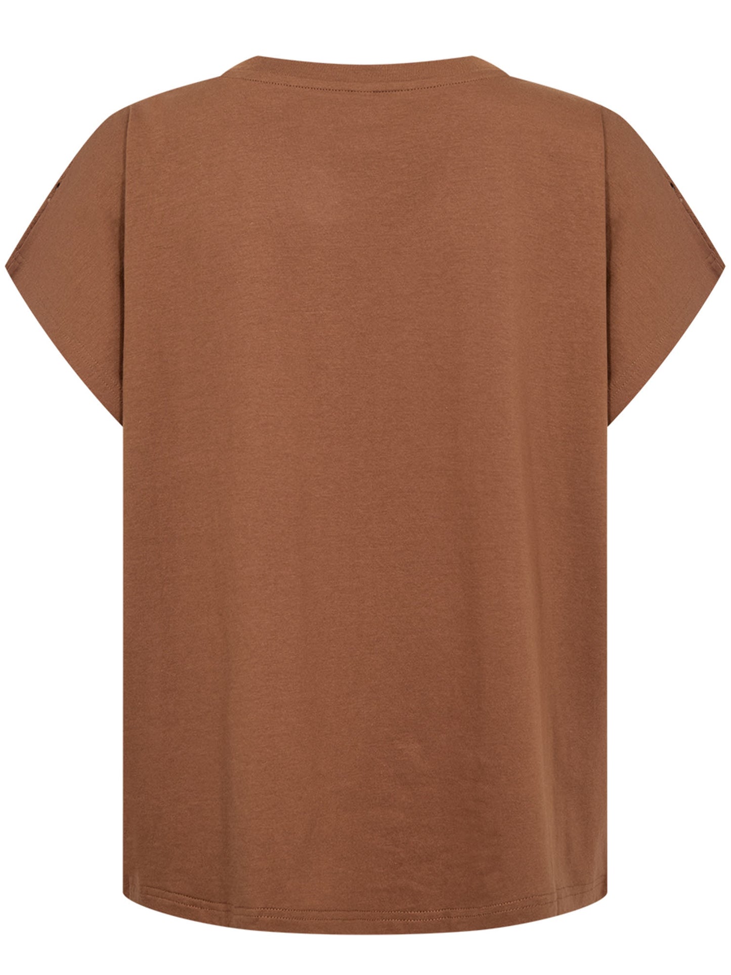 T-shirt donna Soyaconcept in marrone dal design essenziale
