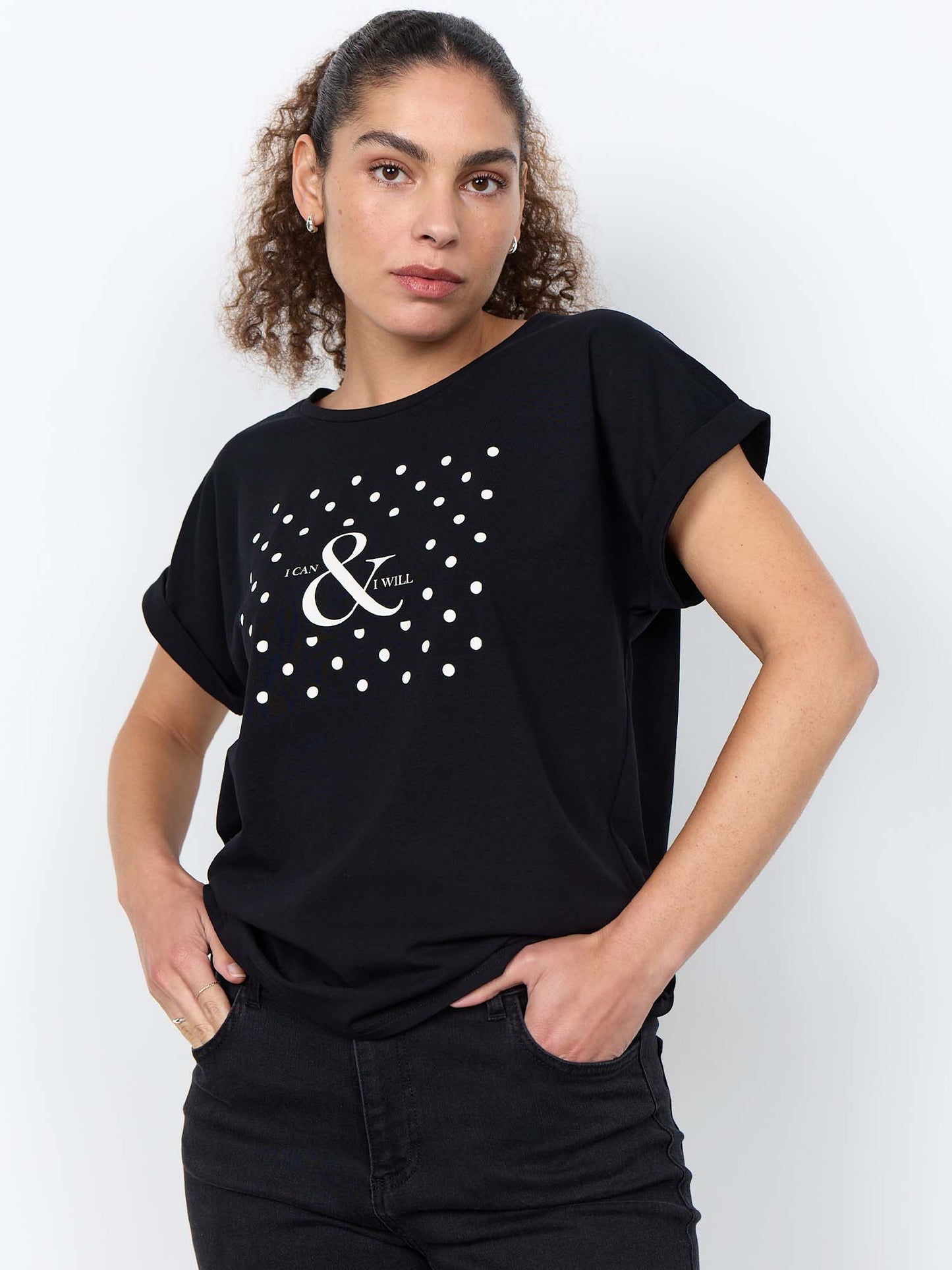 Soyaconcept Rina FP, t-shirt maniche corte da Donna nera