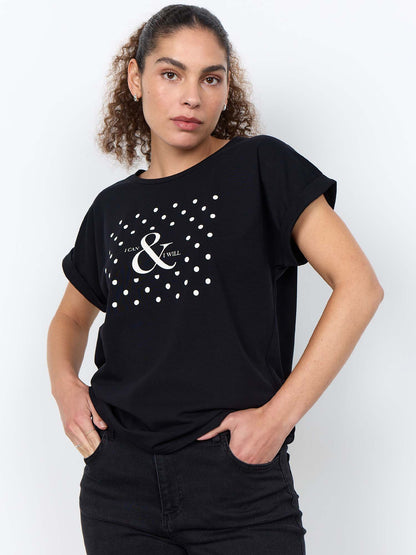 Soyaconcept Rina FP, t-shirt maniche corte da Donna nera