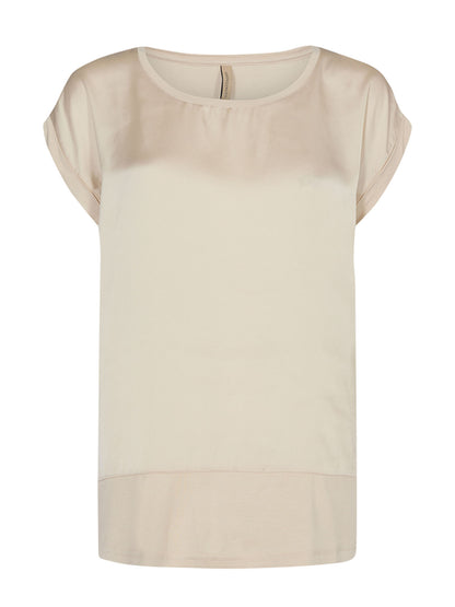 T-shirt donna SoyaConcept in viscosa riciclata beige con scollo rotondo
