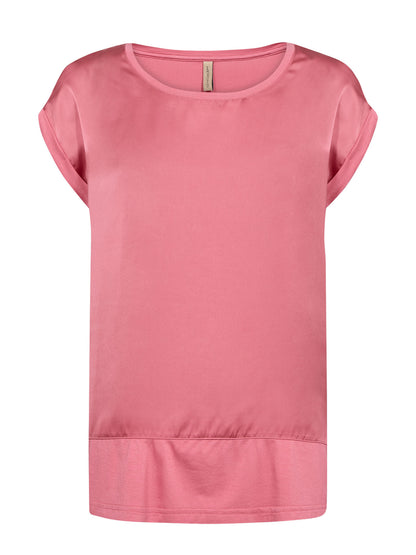 T-shirt rosa Soya Concept da donna con scollo rotondo
