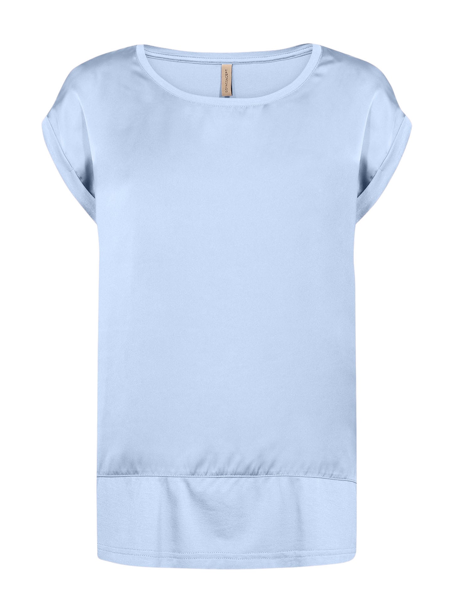 T-shirt azzurra Soyaconcept da donna con scollo rotondo e maniche corte