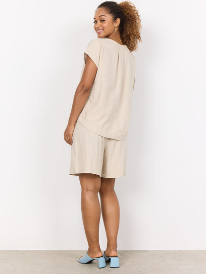 T-shirt da donna Soyaconcept beige 1661, stile versatile e confortevole