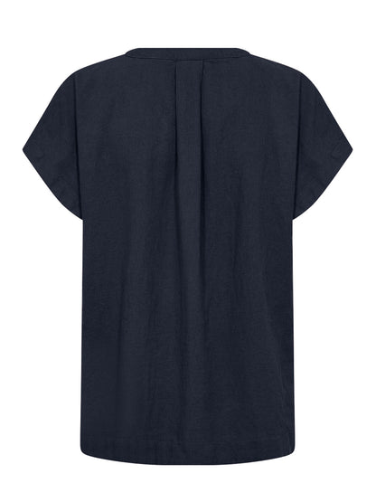Soyaconcept t-shirt da donna blu basic a maniche corte