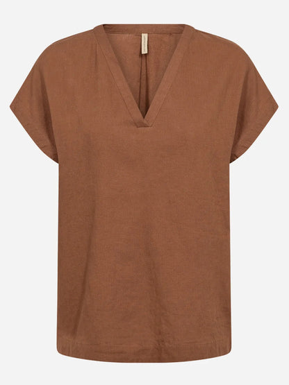 T-shirt da donna adulto Soyaconcept in marrone per la primavera estate