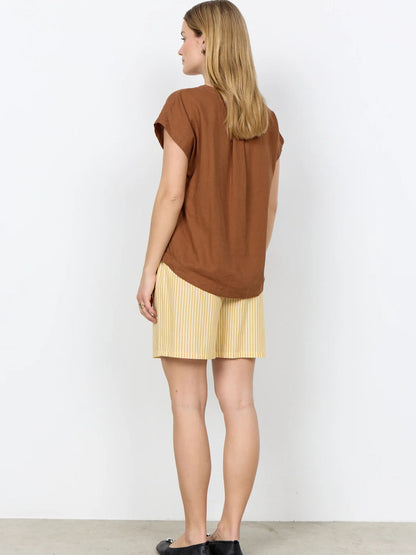 T-shirt da donna adulto Soyaconcept in marrone per la primavera estate