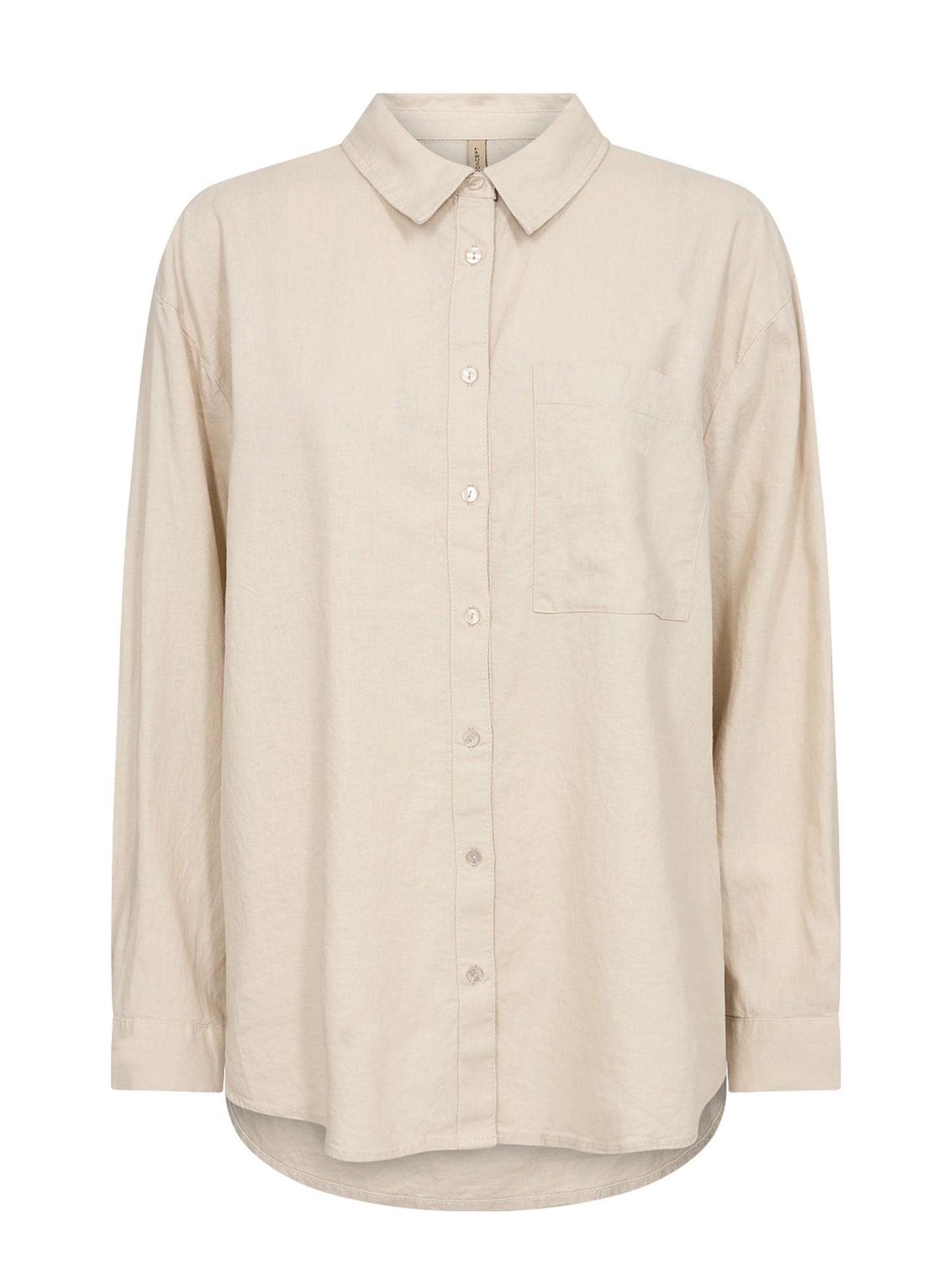 Camicia da donna adulto beige Soyaconcept in lino e viscosa