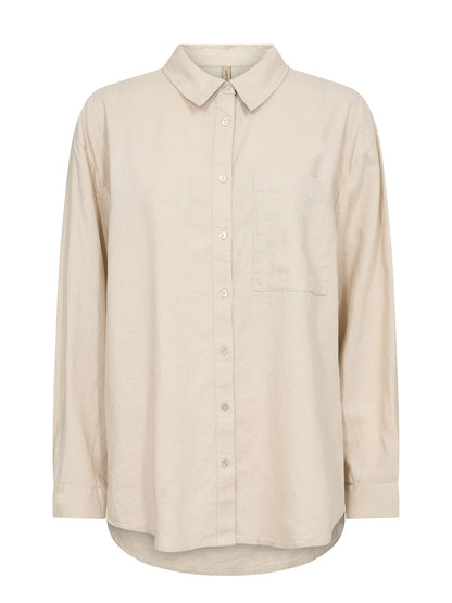 Camicia da donna adulto beige Soyaconcept in lino e viscosa