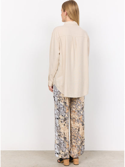 Camicia da donna adulto beige Soyaconcept in lino e viscosa
