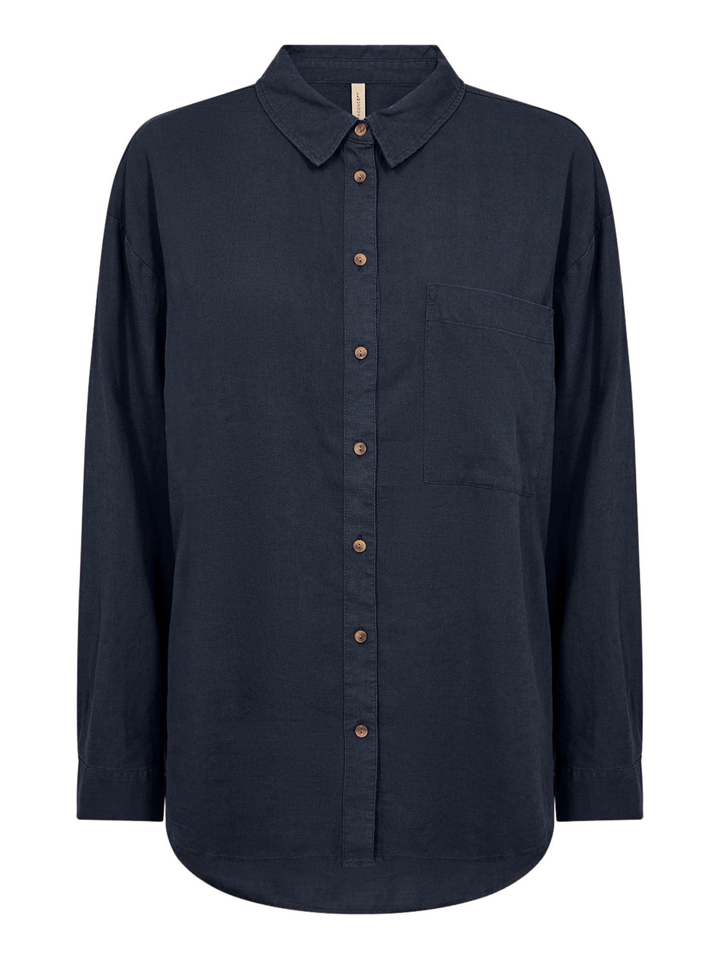 Camicia Soyaconcept da donna blu con colletto classico