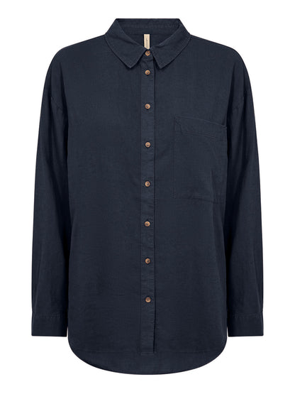 Camicia Soyaconcept da donna blu con colletto classico