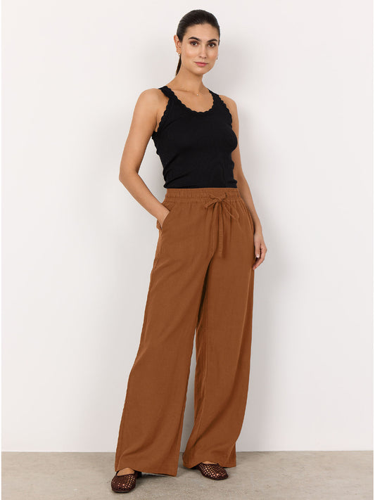Pantaloni Soyaconcept marrone toffee unisex adulto per la primavera estate