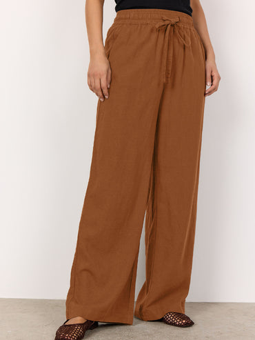 Pantaloni Soyaconcept marrone toffee unisex adulto per la primavera estate