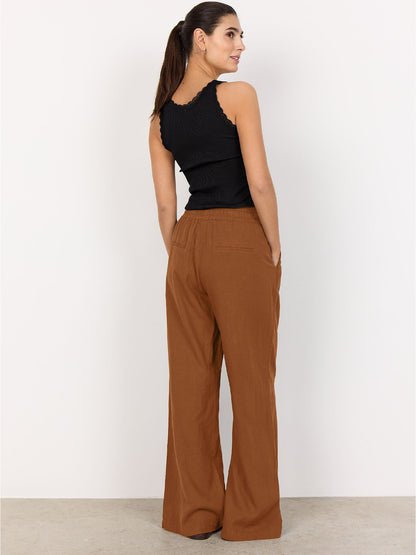 Pantaloni Soyaconcept marrone toffee unisex adulto per la primavera estate