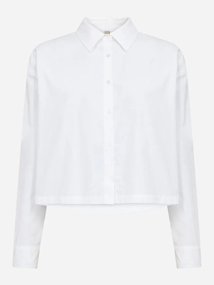 Camicia crop bianca da donna con colletto italiano Soya Concept