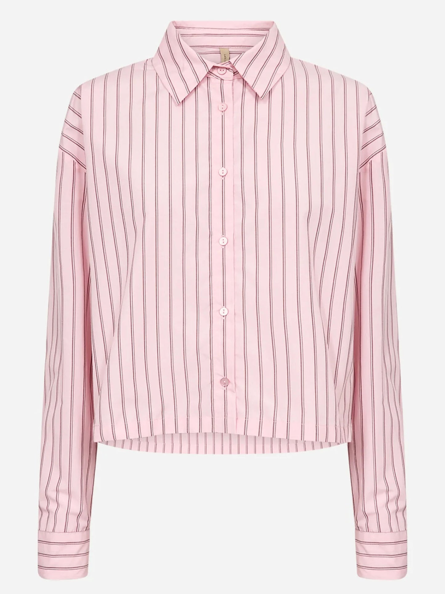 Camicia crop a righe rosa da donna SoyaConcept per look casual