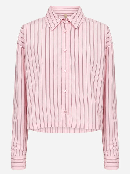 Camicia crop a righe rosa da donna SoyaConcept per look casual