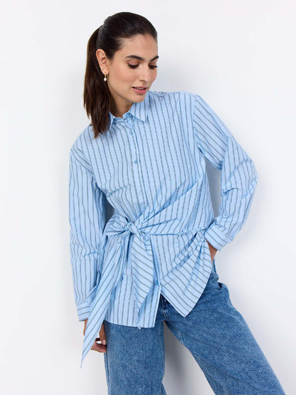 Soya c. camicia nodo da donna celeste