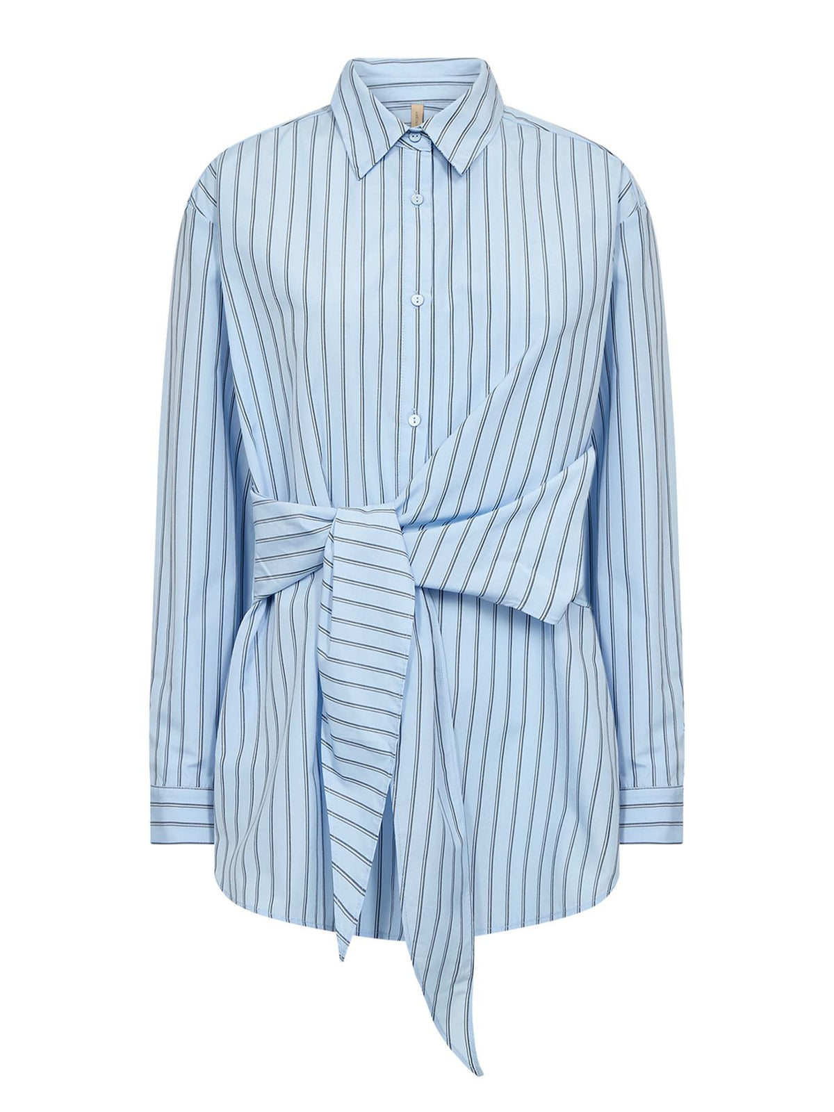 Soya c. camicia nodo da donna celeste