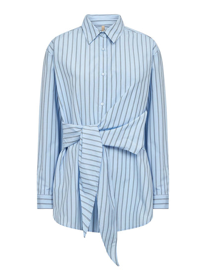 Soya c. camicia nodo da donna celeste