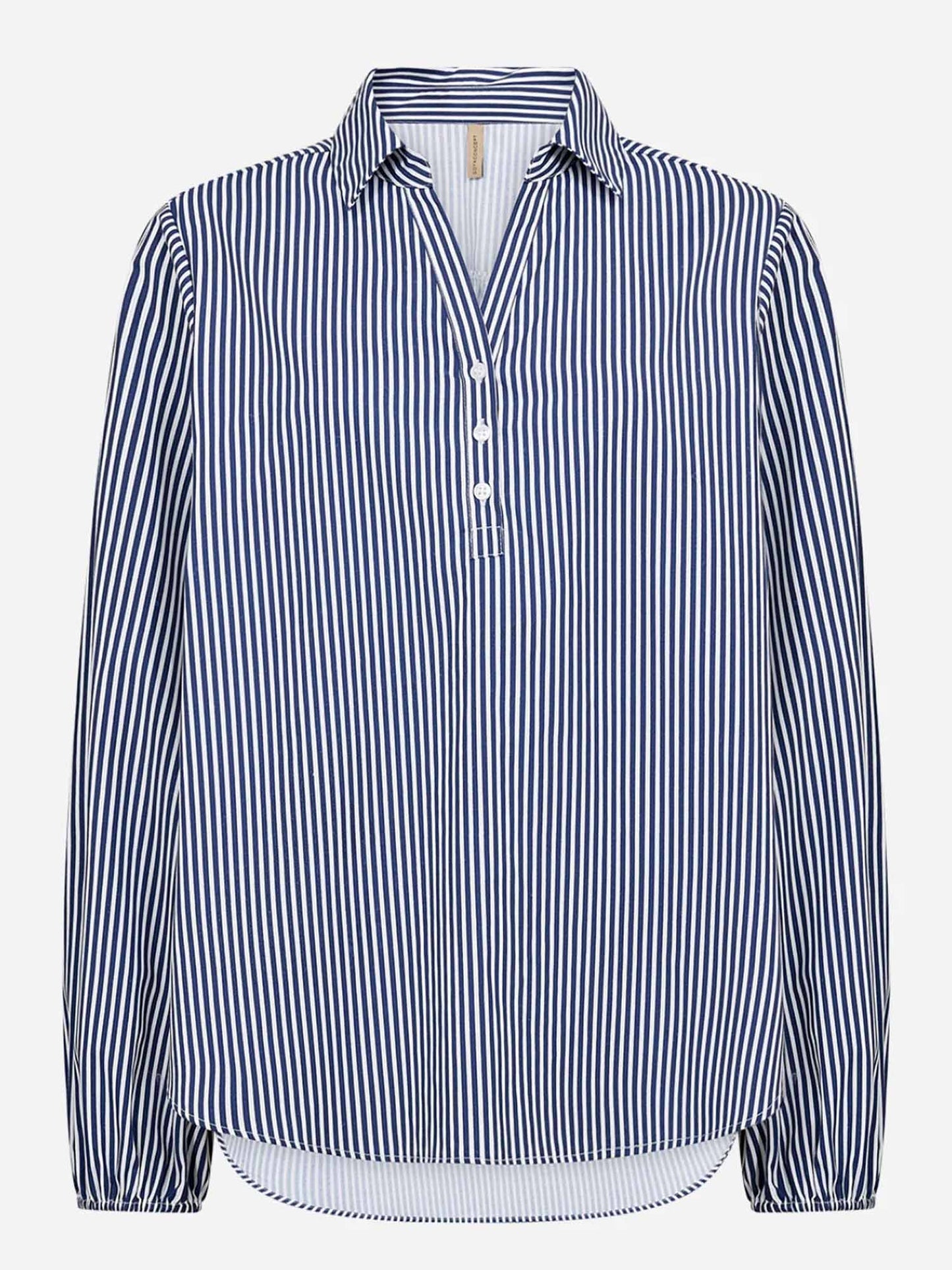 Camicia a righe blu Soya Concept con collo a V da donna