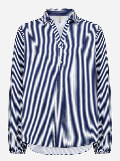 Camicia a righe blu Soya Concept con collo a V da donna