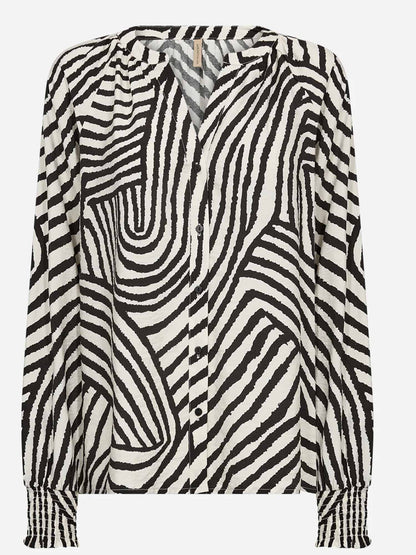 Blusa Soya Concept a fantasia nera da donna elegante e casual