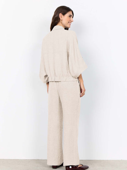 Soya Concept, giubbino beige casual da donna in poliestere riciclato