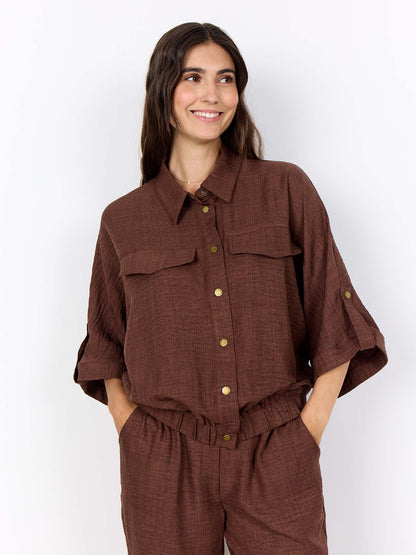 Giubbino casual marrone da donna Soya Concept in poliestere riciclato