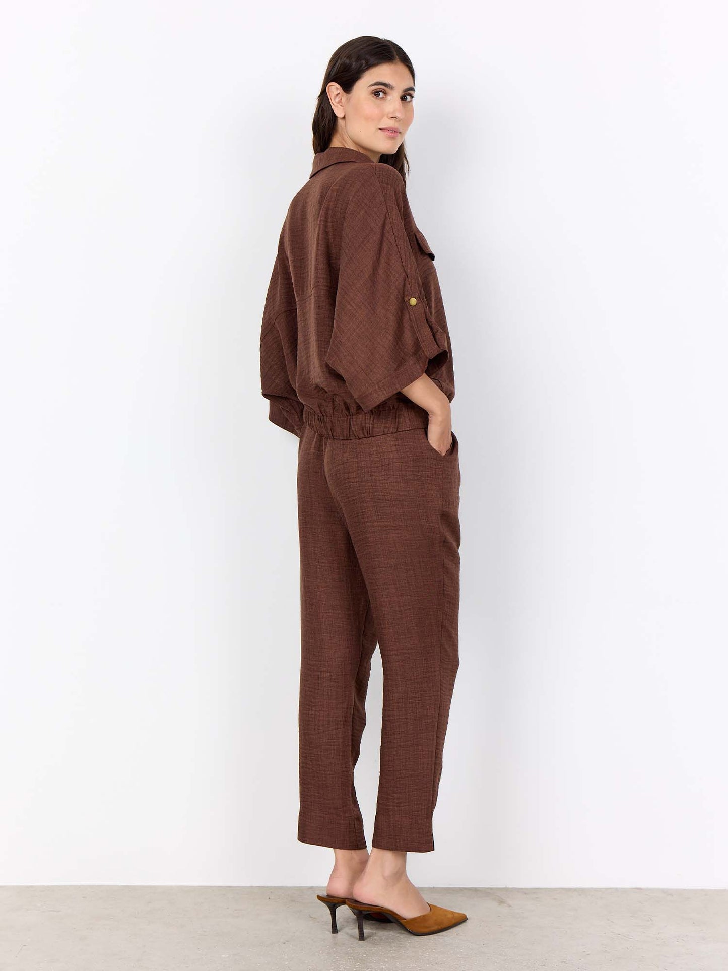Giubbino casual marrone da donna Soya Concept in poliestere riciclato