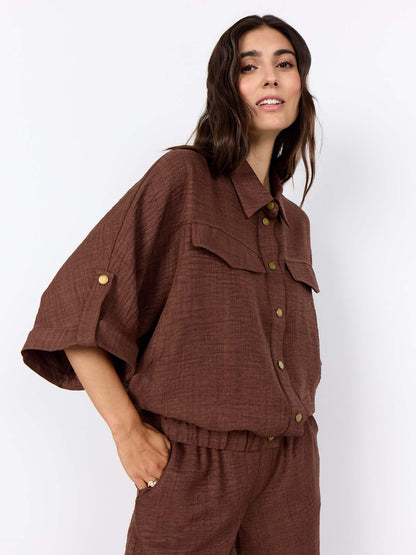 Giubbino casual marrone da donna Soya Concept in poliestere riciclato