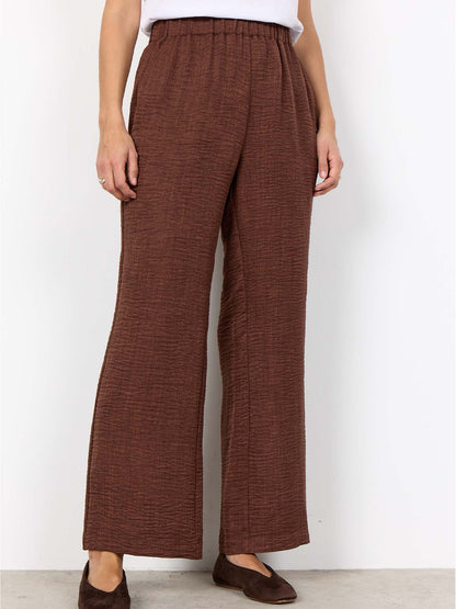 Pantaloni Charissa marroni da donna in poliestere riciclato