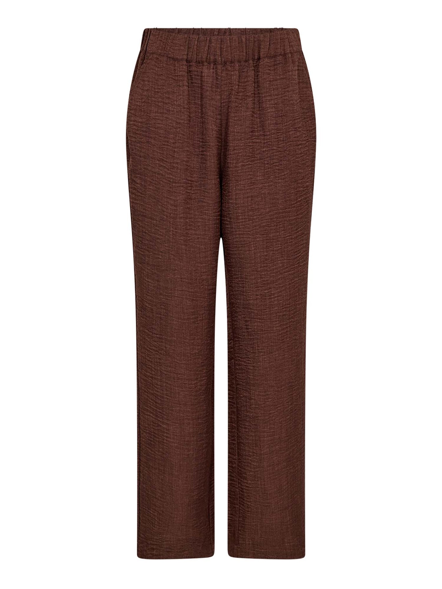 Pantaloni Charissa marroni da donna in poliestere riciclato