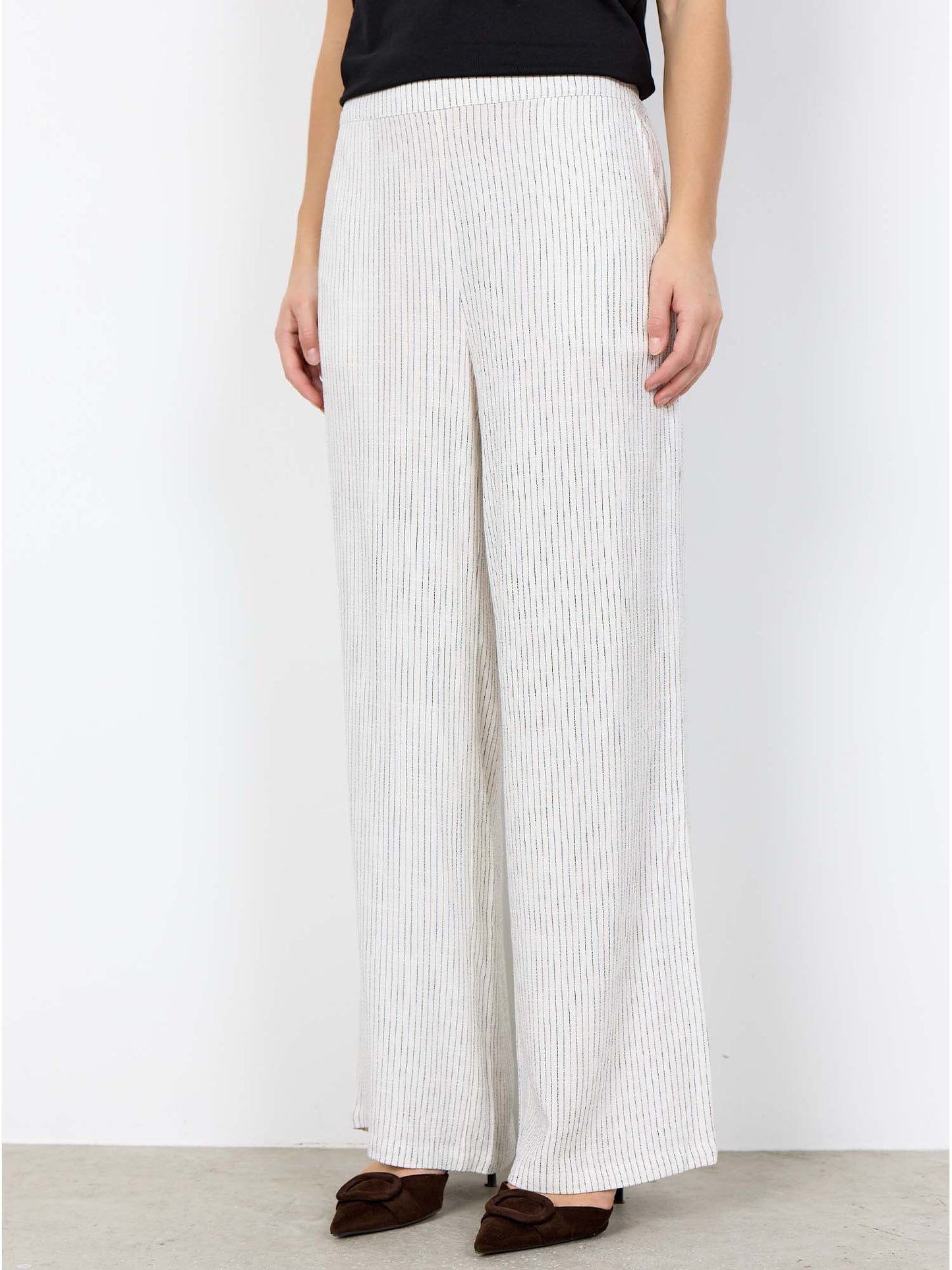Pantaloni a righe SoyaConcept da donna neri casual