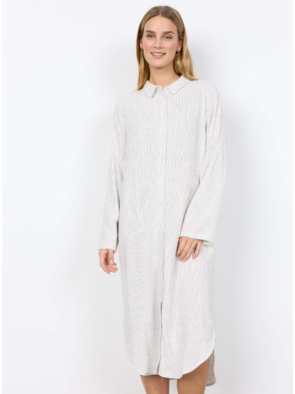 Abito camicia midi a righe nero Soyaconcept da donna