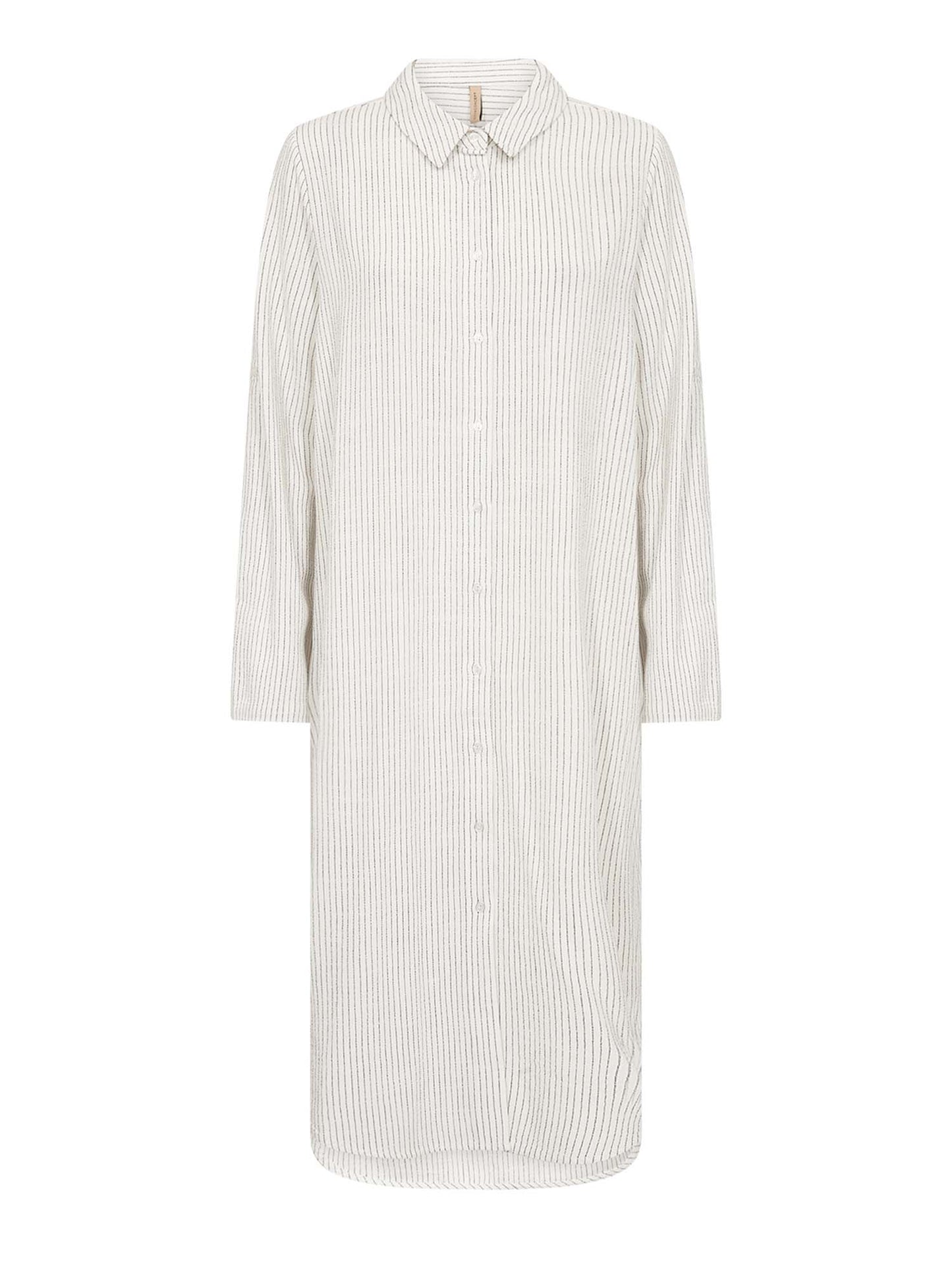Abito camicia midi a righe nero Soyaconcept da donna