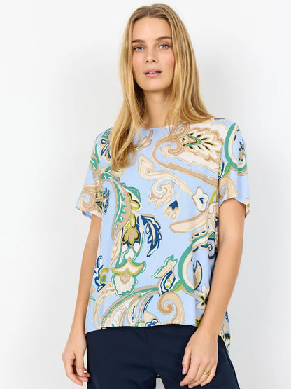 Blusa SoyaConcept donna multicolore a maniche corte in viscosa