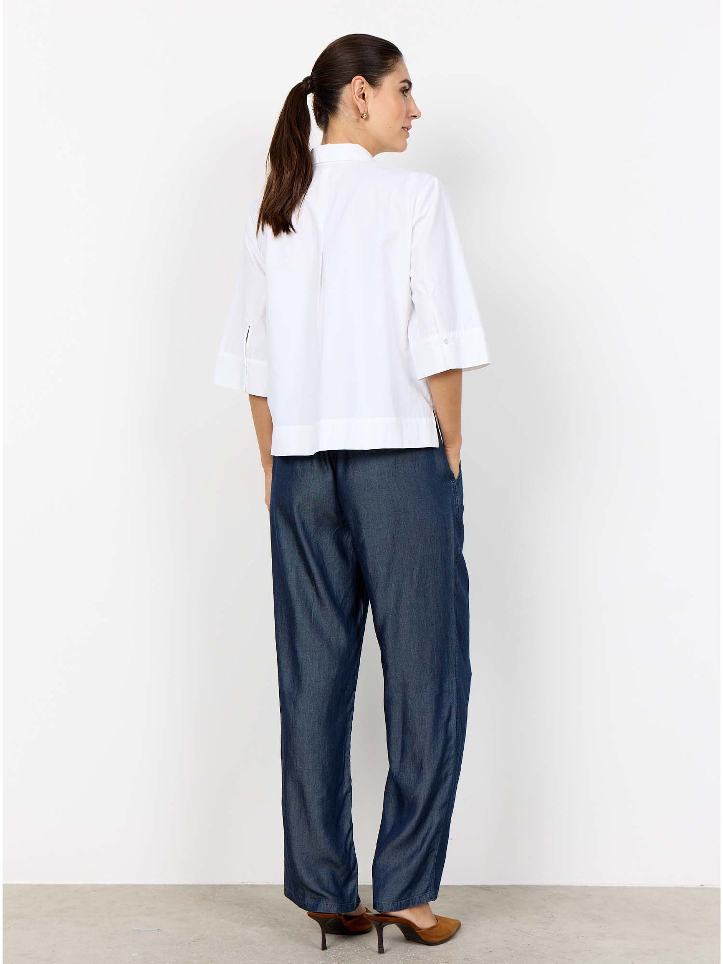 Camicia bianca Soya Concept con maniche ampie 3/4 da donna
