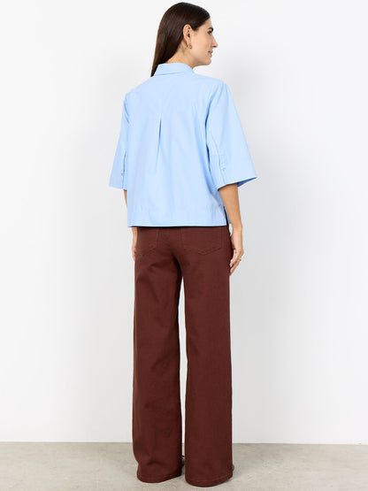Camicia azzurra Soyaconcept a maniche 3/4 da donna