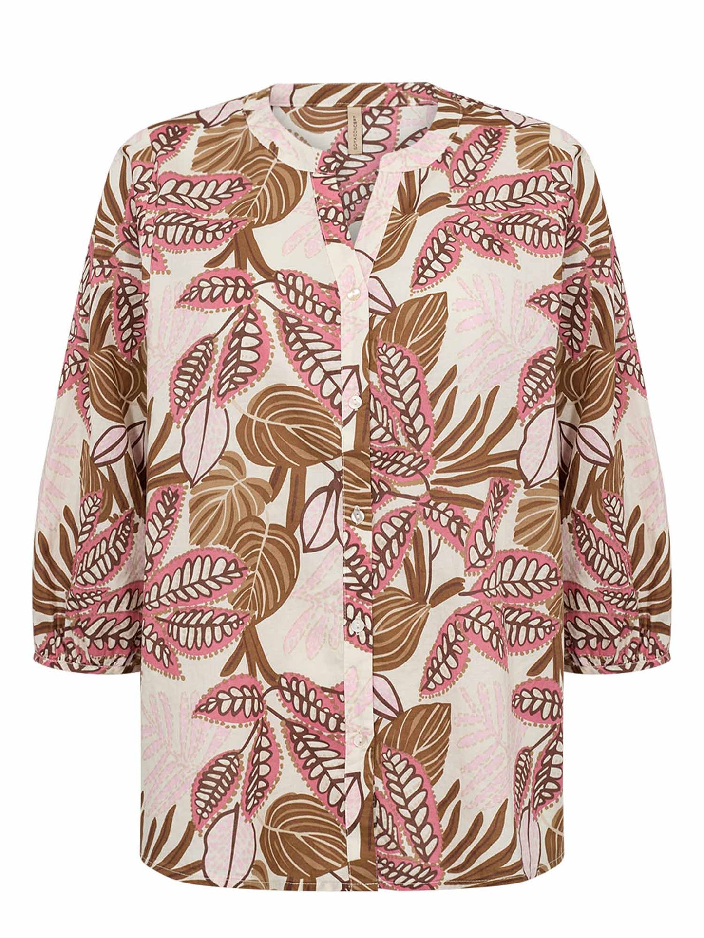 Camicia rosa con stampa multicolor da donna Soyaconcept
