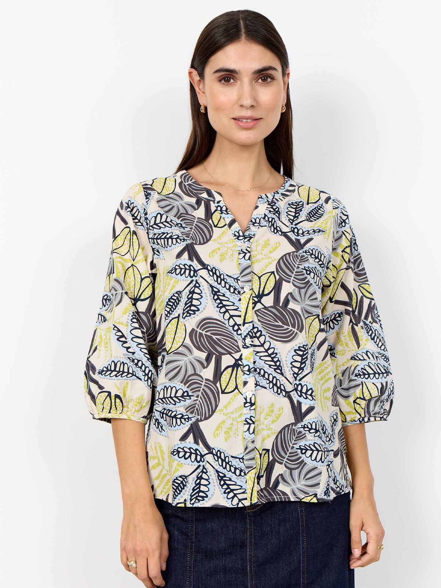 Camicia donna Soyaconcept in cotone multicolore con stampa fresca