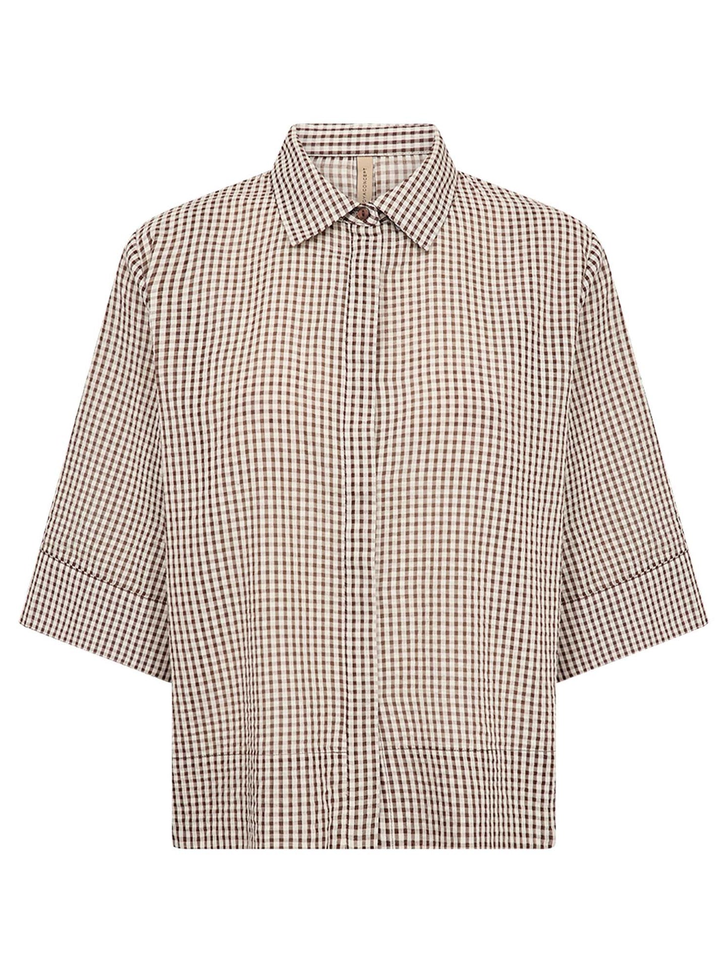 Camicia da donna marrone con maniche a campana Soyaconcept