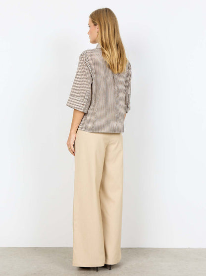 Camicia da donna marrone con maniche a campana Soyaconcept